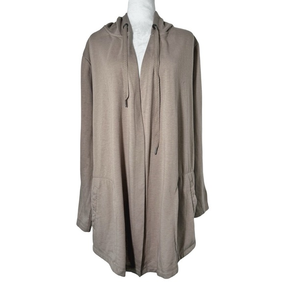 NWOT FRENCH LAUNDRY/THE SWEATSHIRT PROJECT Women's Tan Luxe Open Hood Jacket 2X - Picture 1 of 7